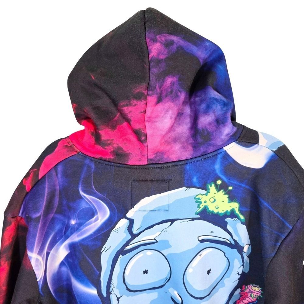 Rick and Morty Members Only Hoodie Mens Small Trippy Galaxy Print Sublimation - Picture 6 of 15